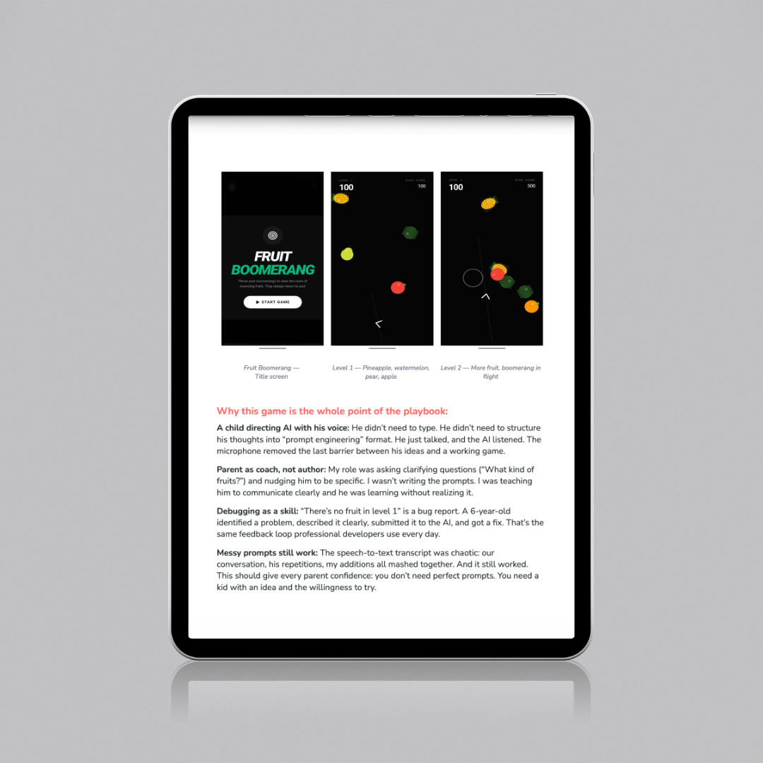 Playbook on tablet
