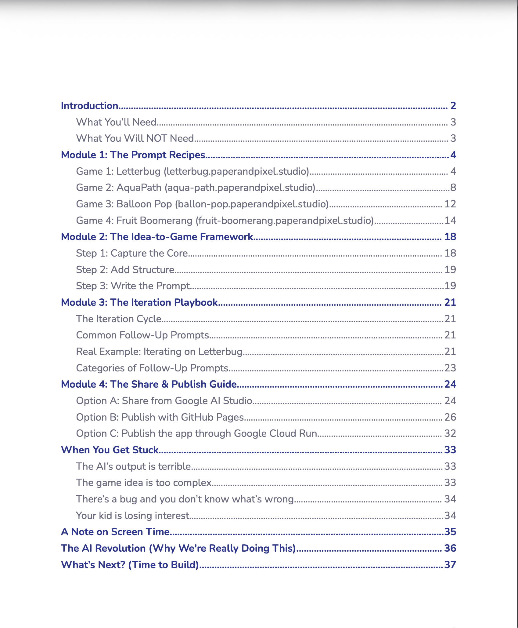 Table of Contents